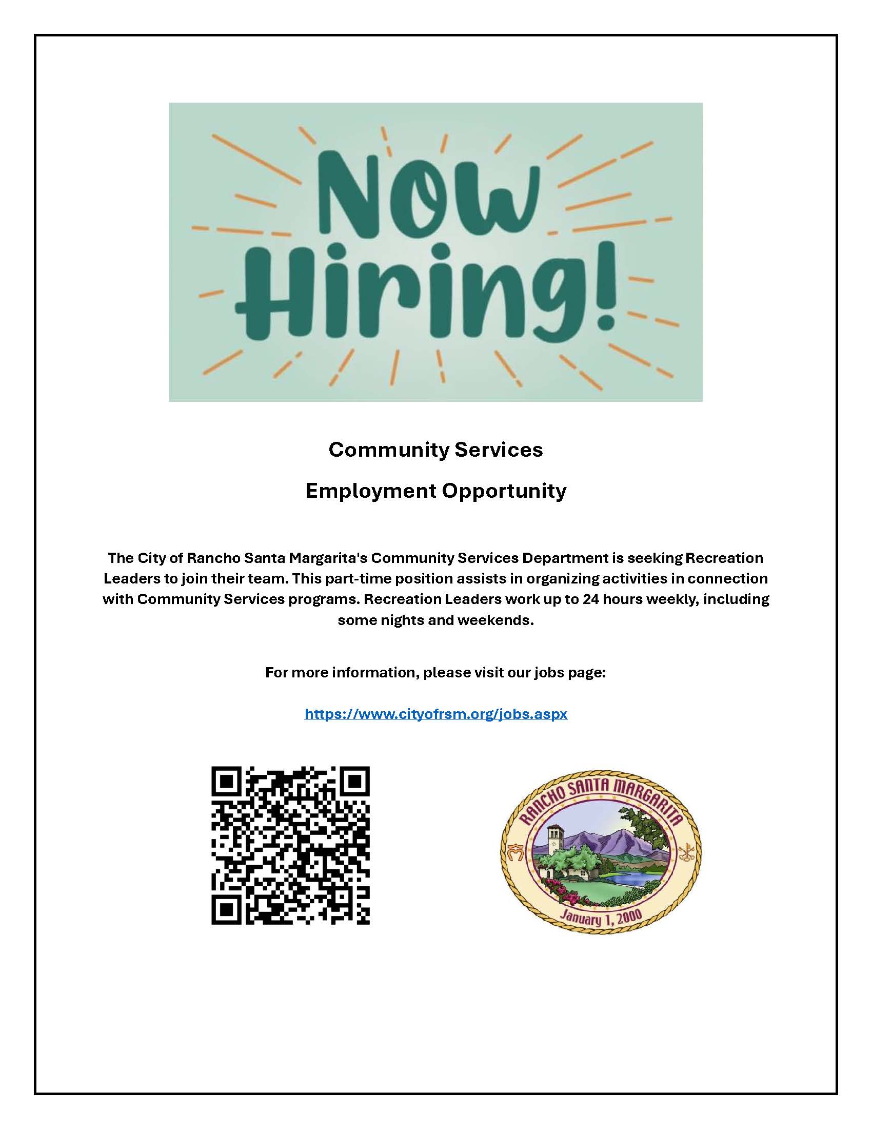 Community Services - Rec Leader Flyer