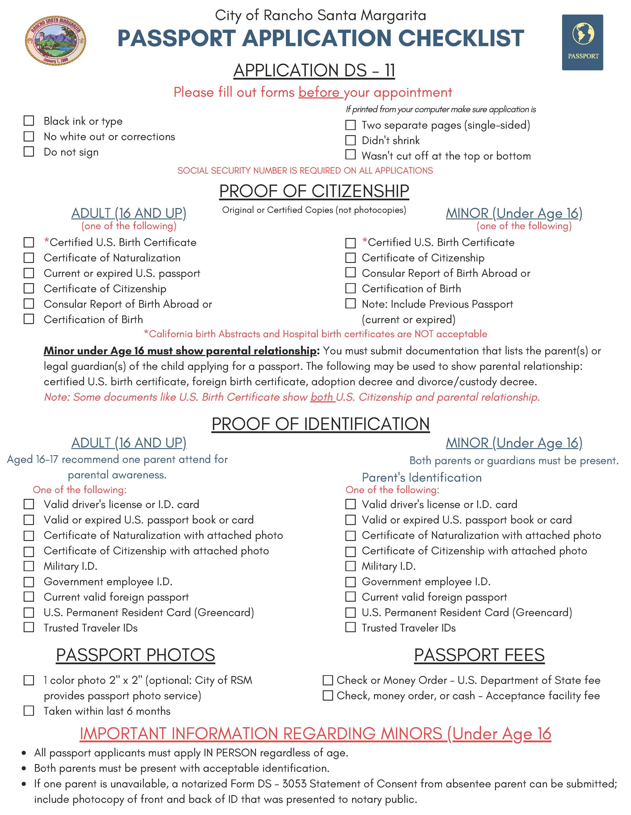 PASSPORT APPLICATION CHECKLIST 6_2025