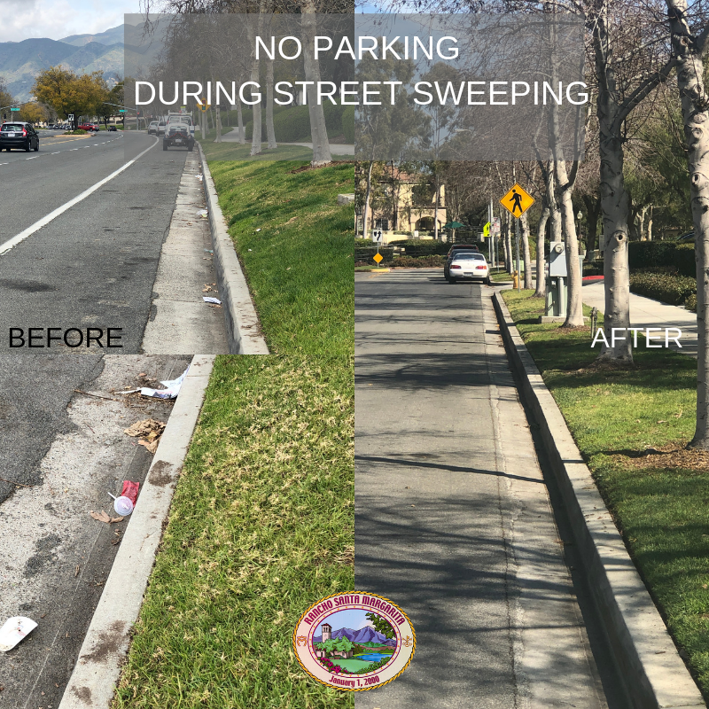 View of city streets with litter and without