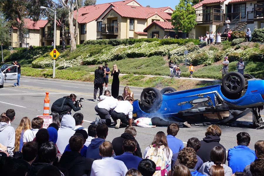 Simulated car accident for Every 15 Minutes program 