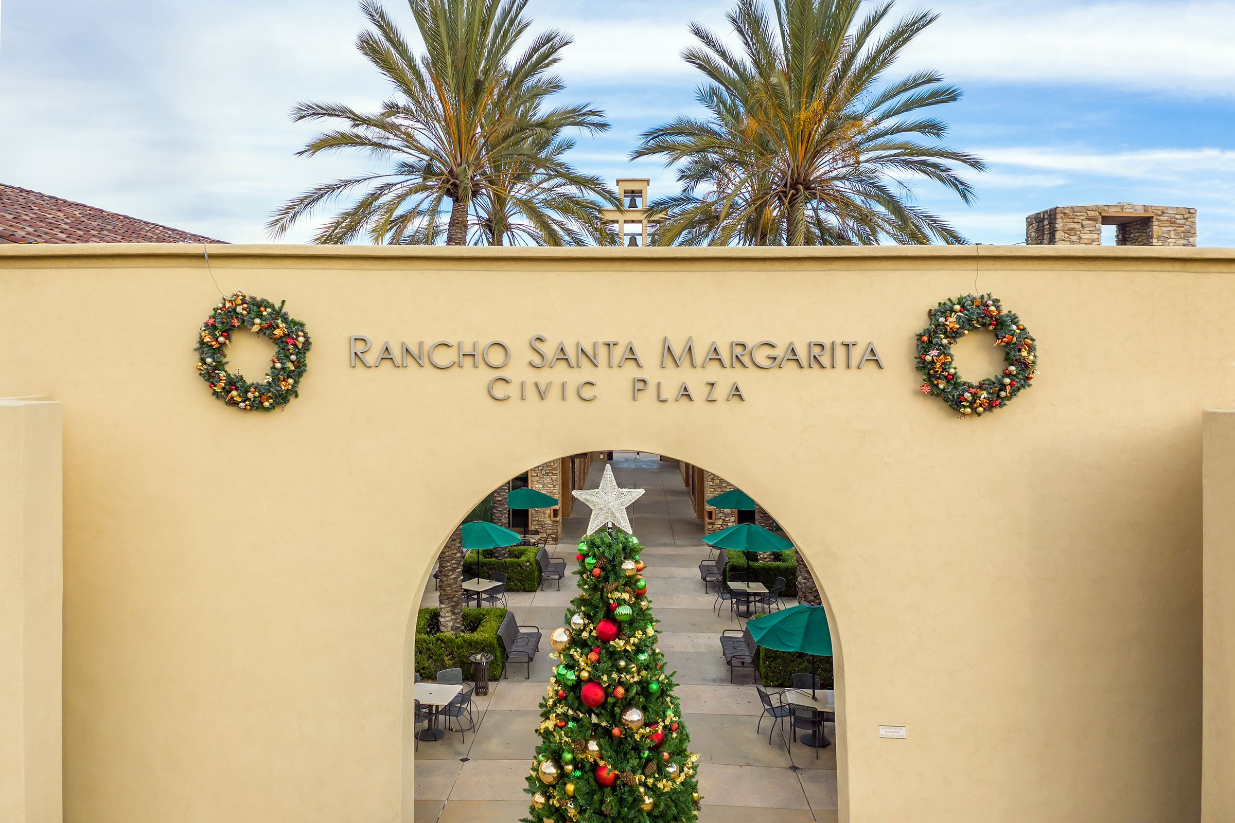 Bell Tower with Christmas Tree