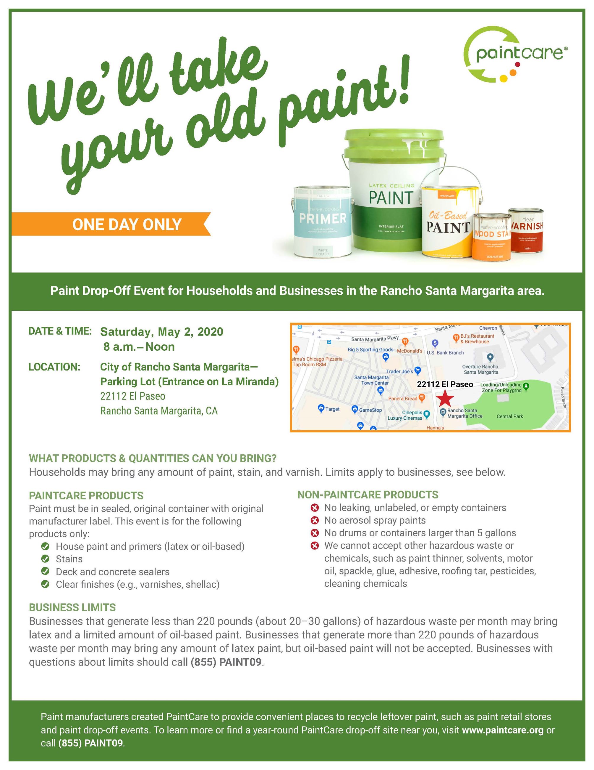 RanchoStaMargarita-050220 Paint Disposal flyer