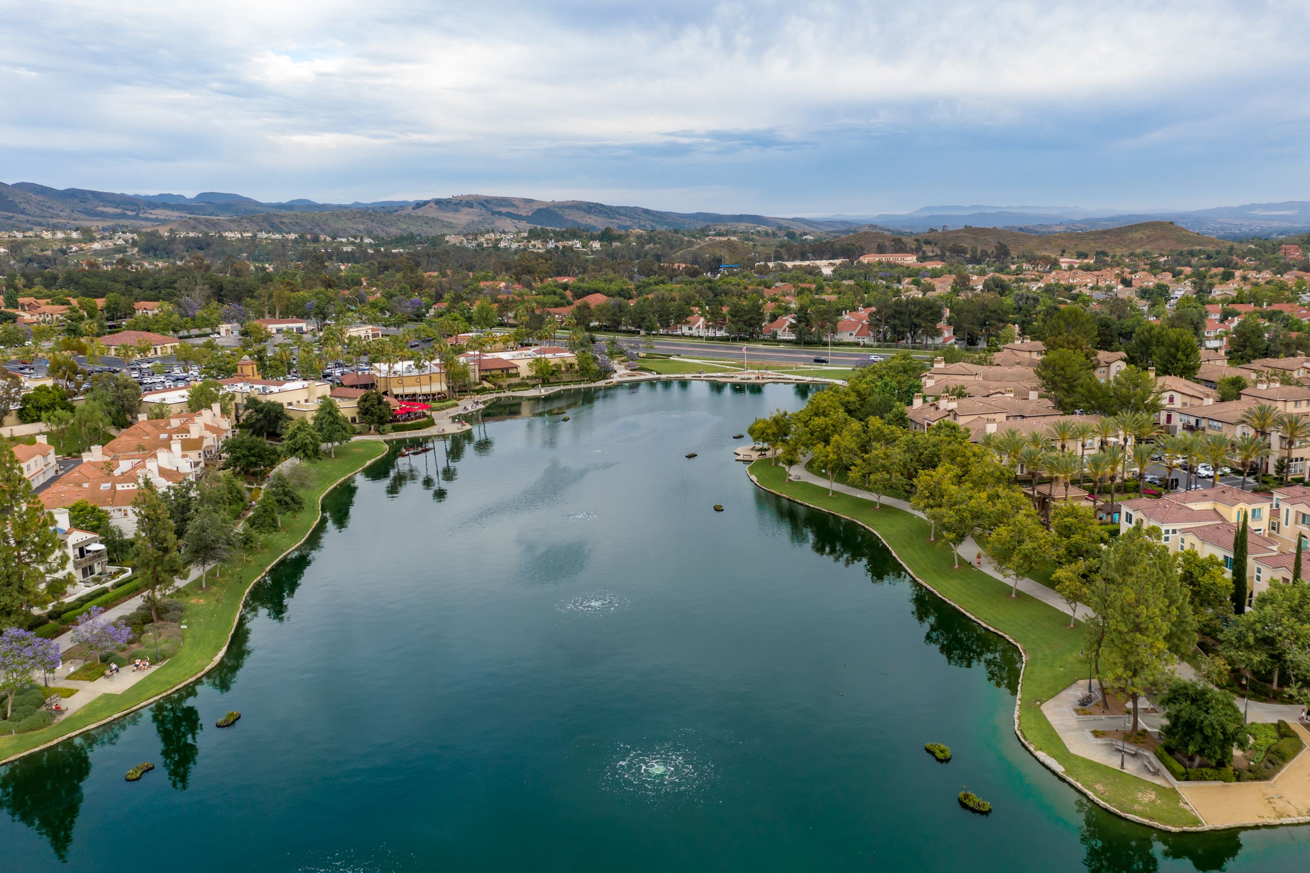 Aerial view of RSM lake and homes