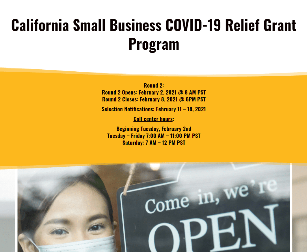 CA small business grant relief graphic 02032021