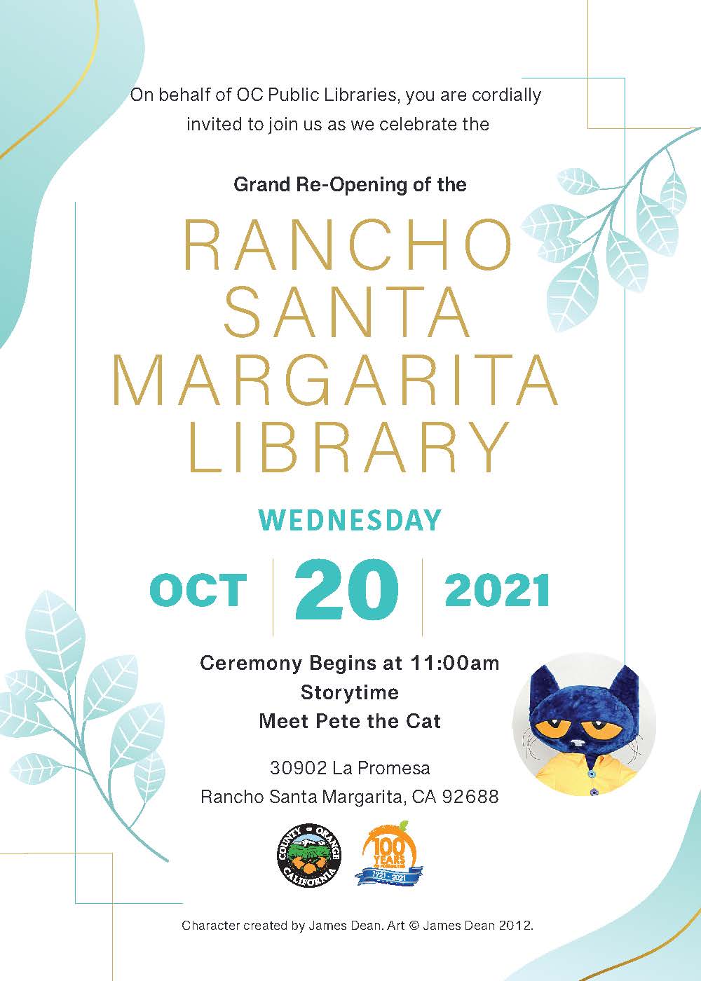OC Public Library RSM Reopening Invite Flyer