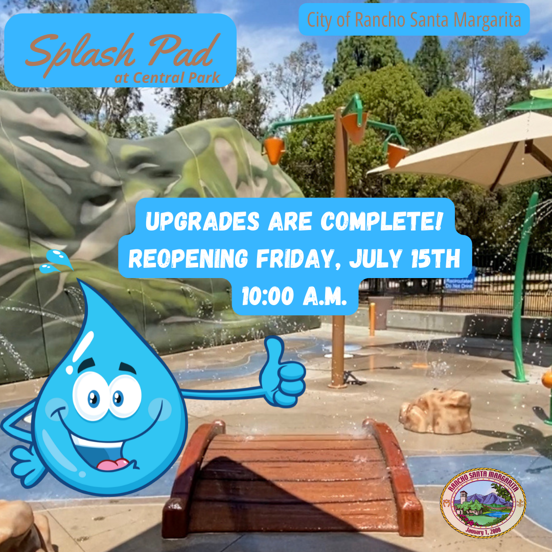 Splash Pad Reopening July 15