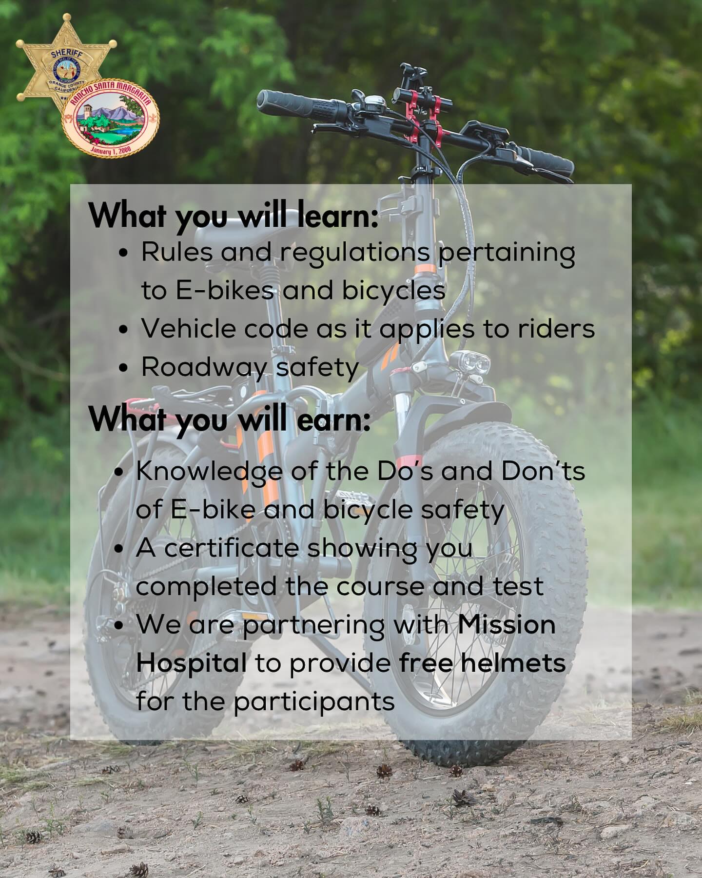 OCSD RSM PS Bike Safety Class Graphic 1
