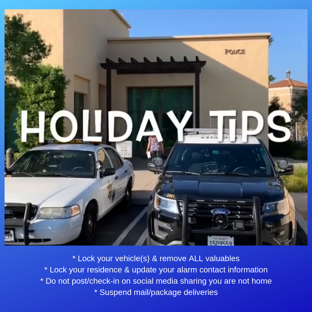 Holiday Tips from OCSD graphic