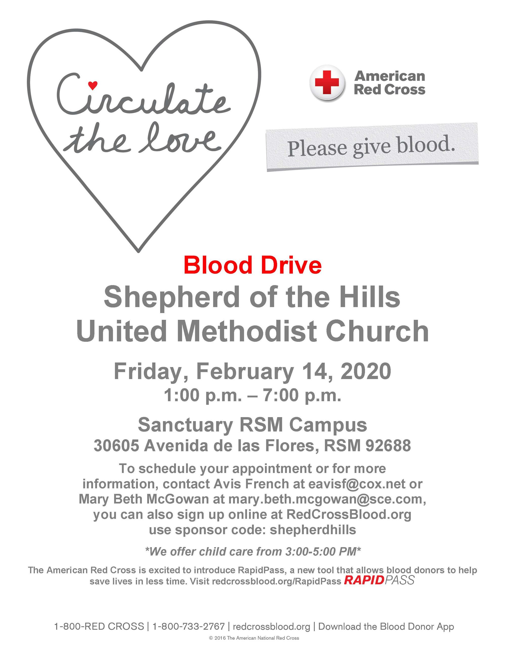 Blood Drive- February 14, 2020