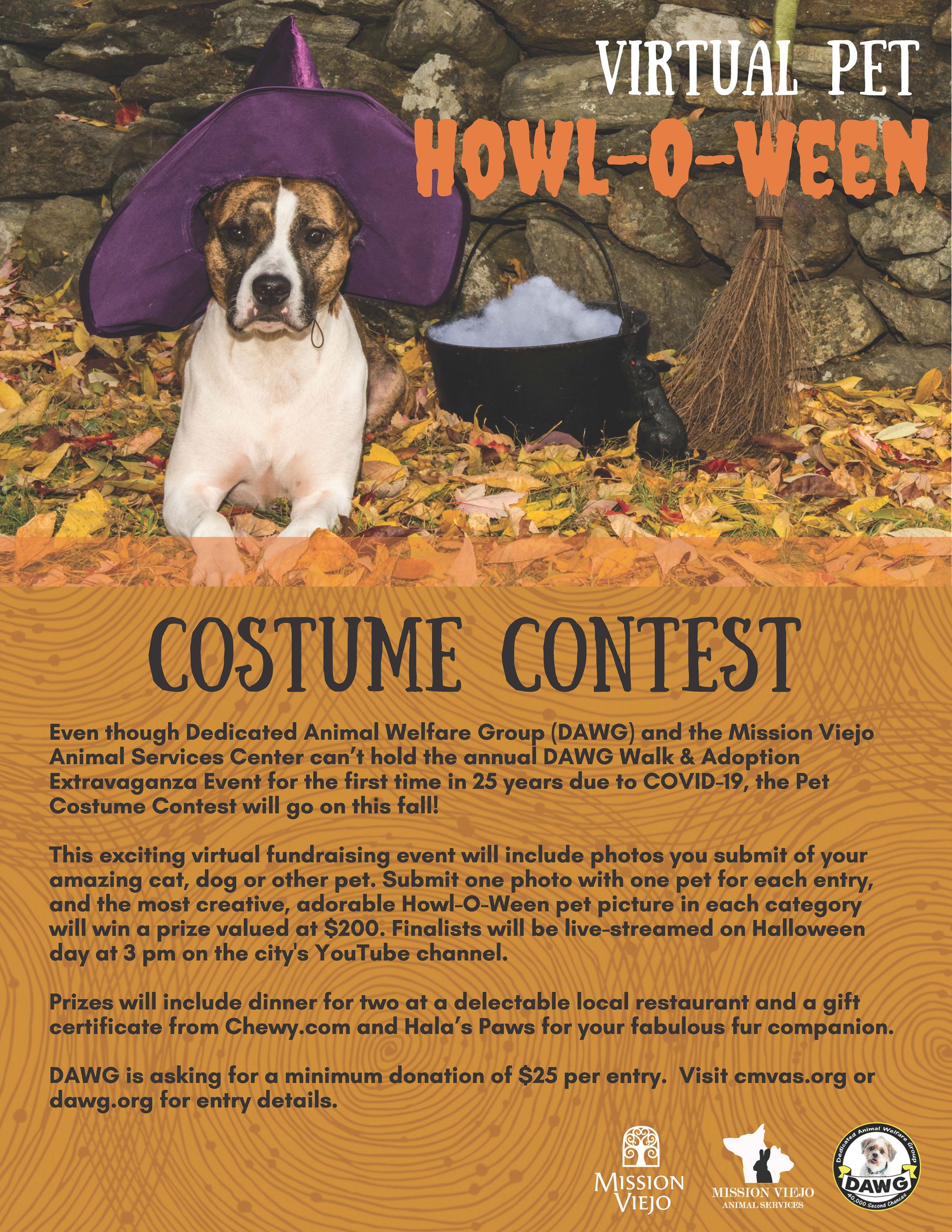 Howl-O-Ween Virtual Pet Costume Contest Flier