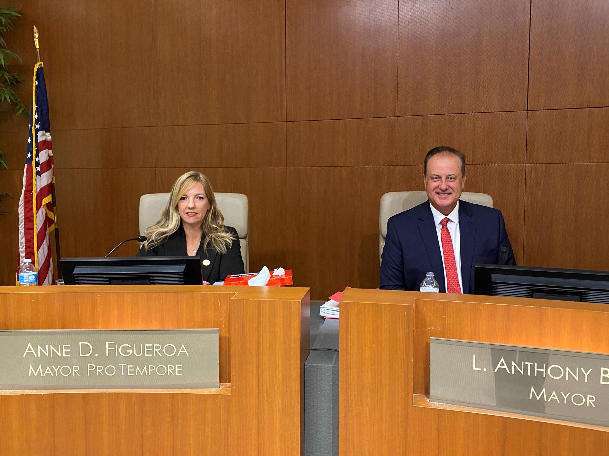 Mayor Pro Tempore Anne Figueroa and Mayor Tony Beall