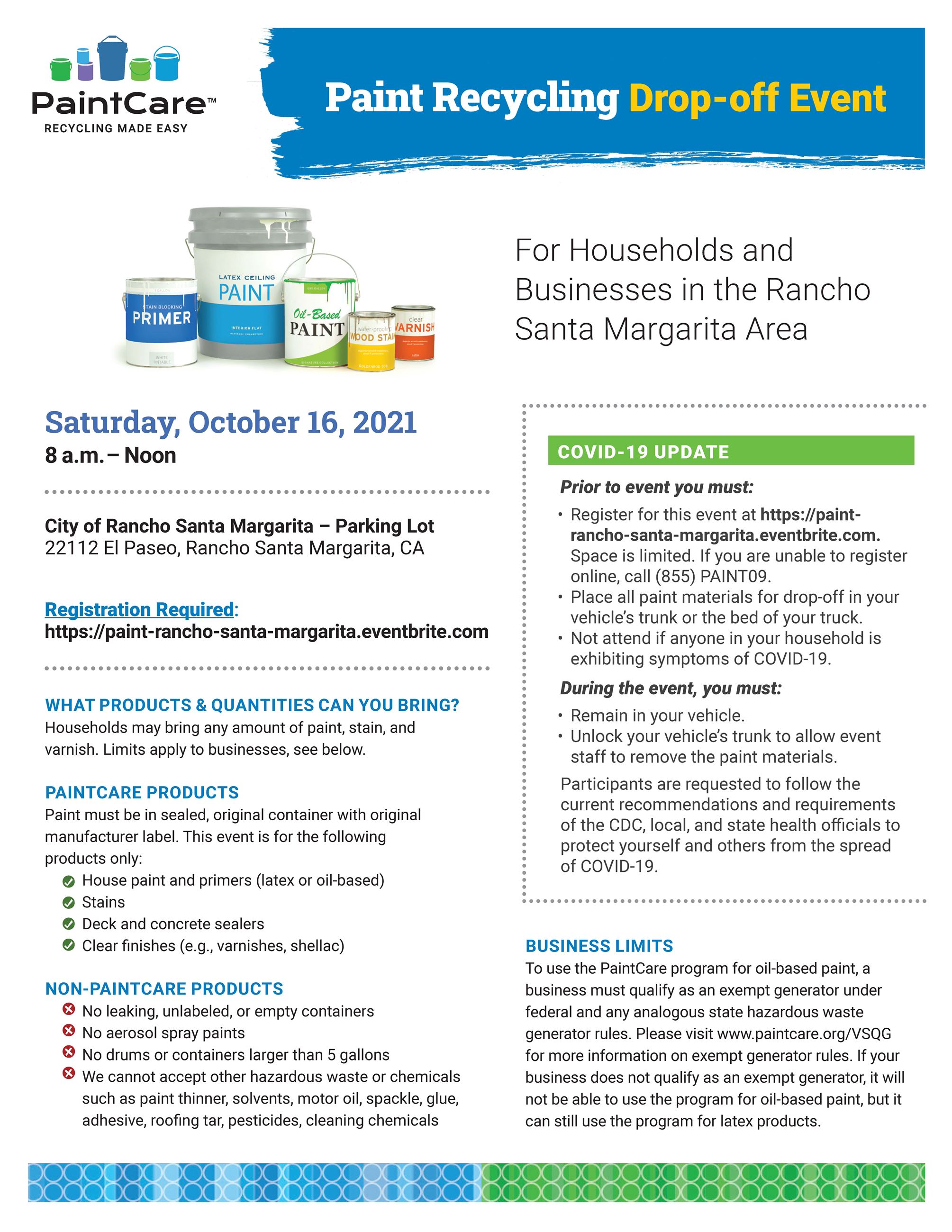 Paint Care flyer-event-RanchoSantaMargarita-101621