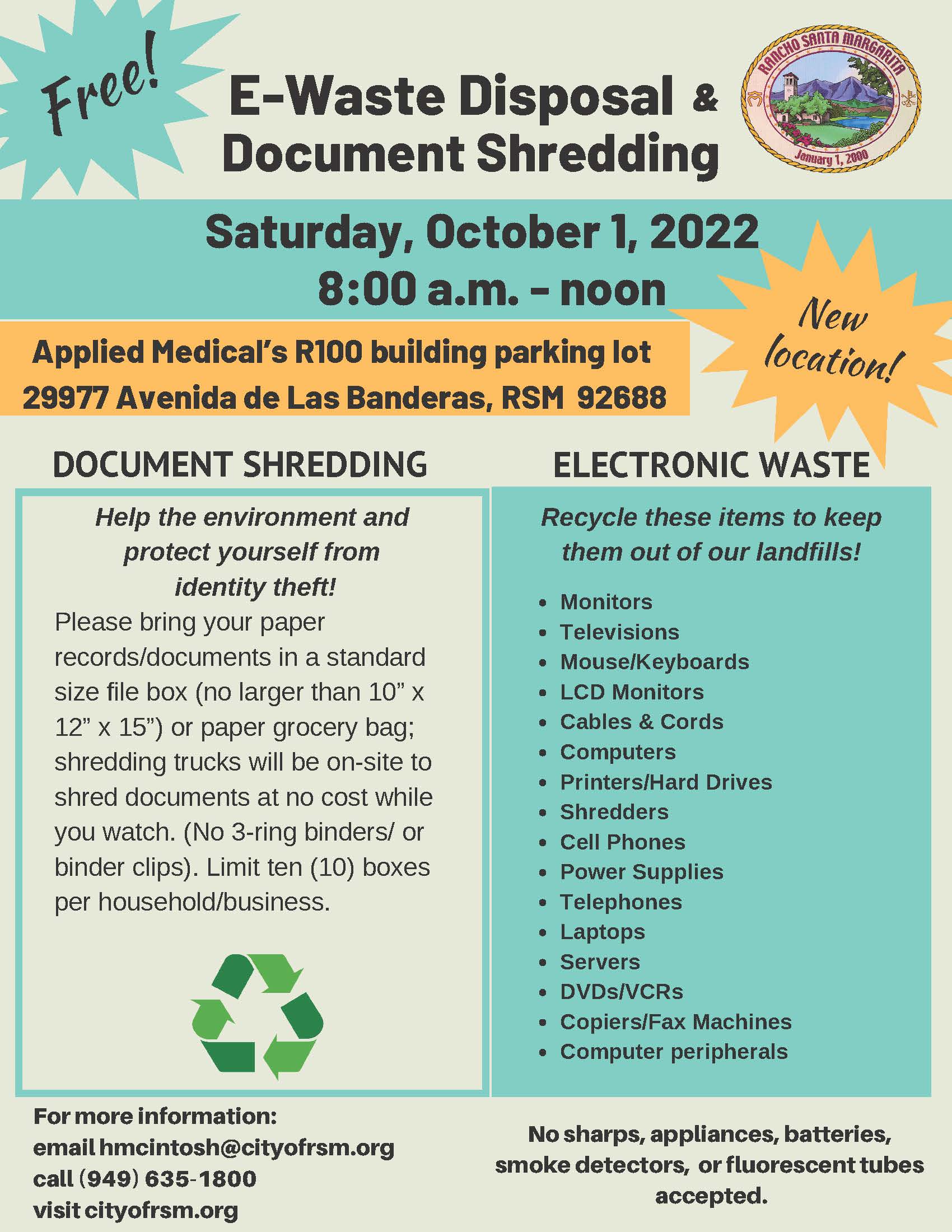 E Waste and Document Shredding Flyer updated