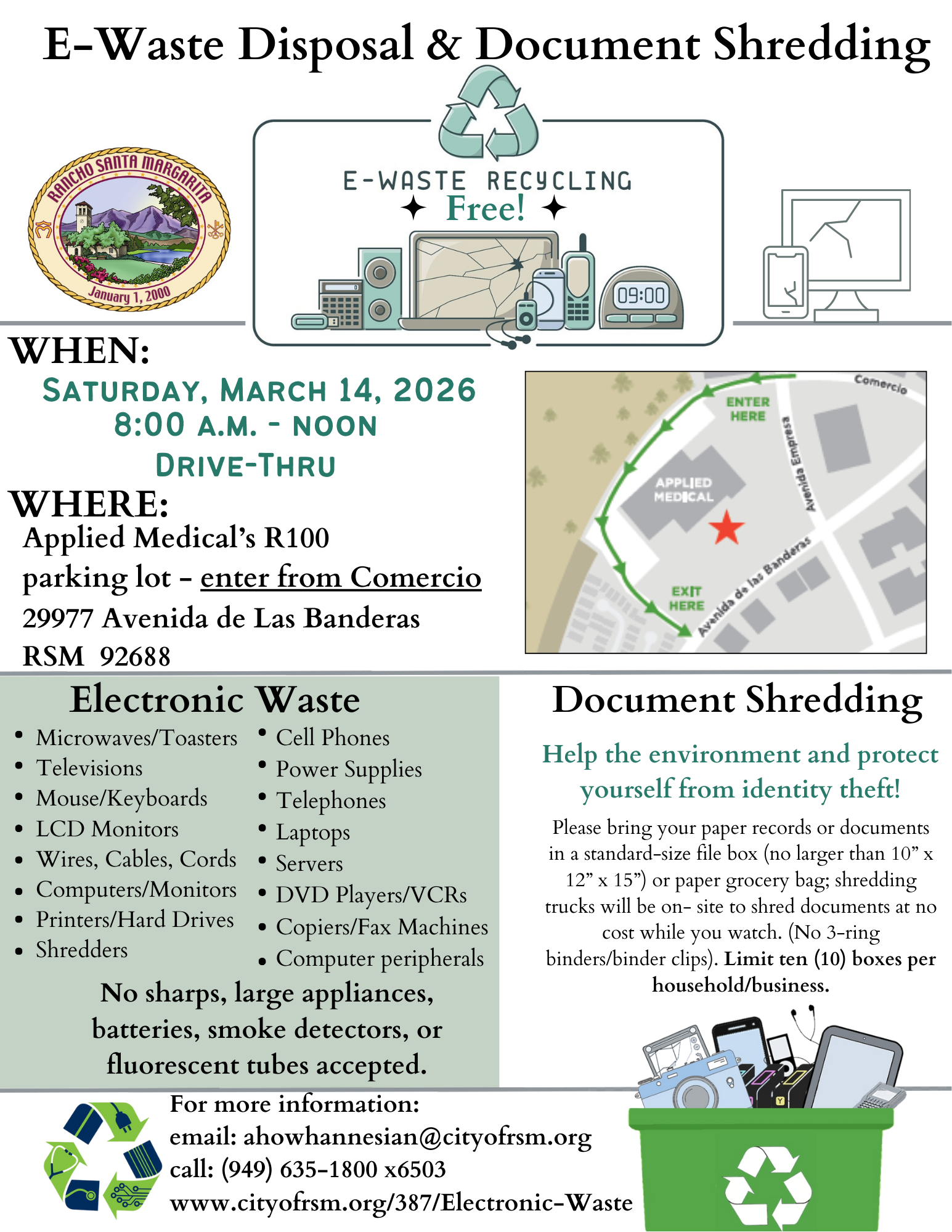 2026 Spring E Waste and Document Shredding  Flyer